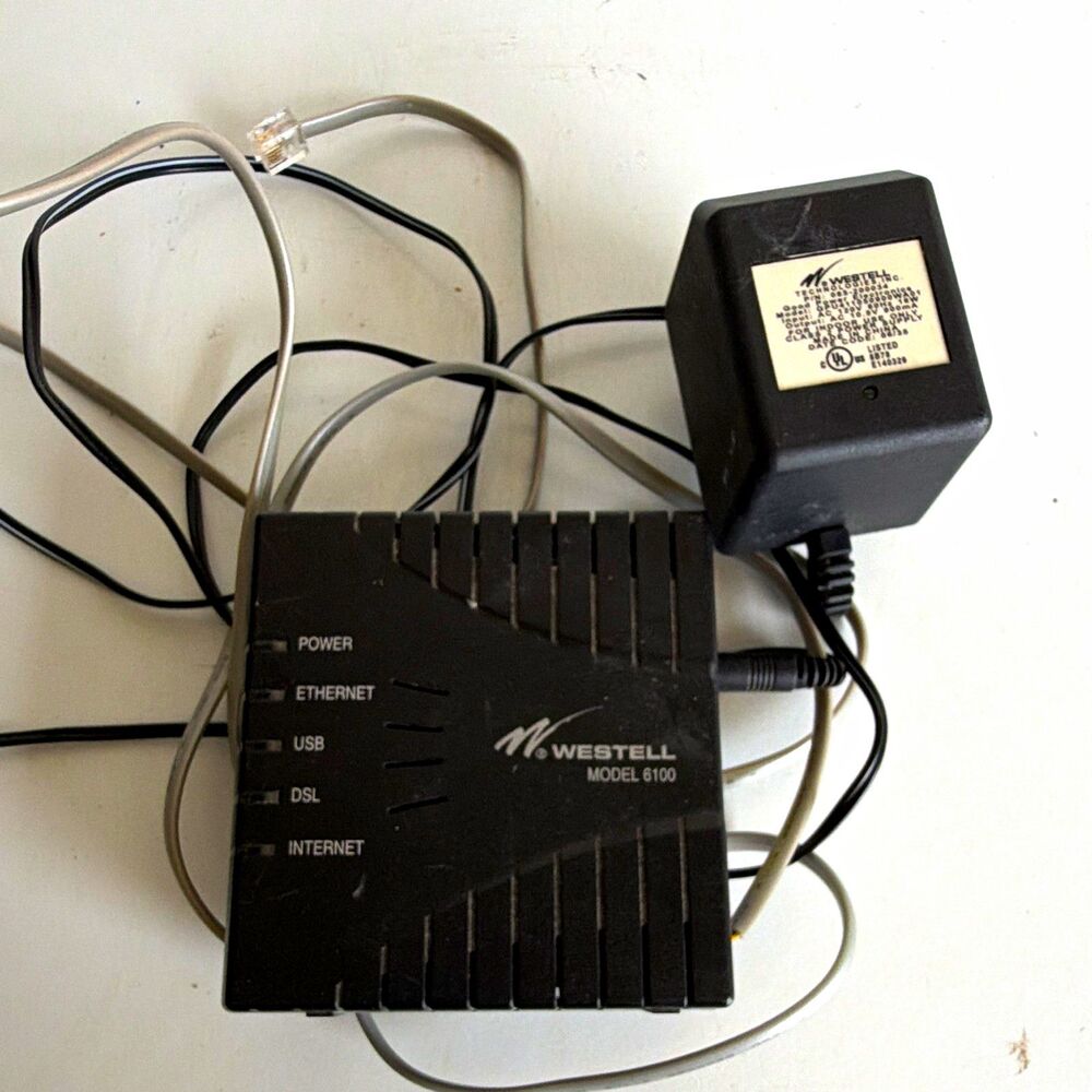 Westell 6100 DSL2+ ADSL Router Modem Black RJ-45 USB RJ-11 E90-610015-06